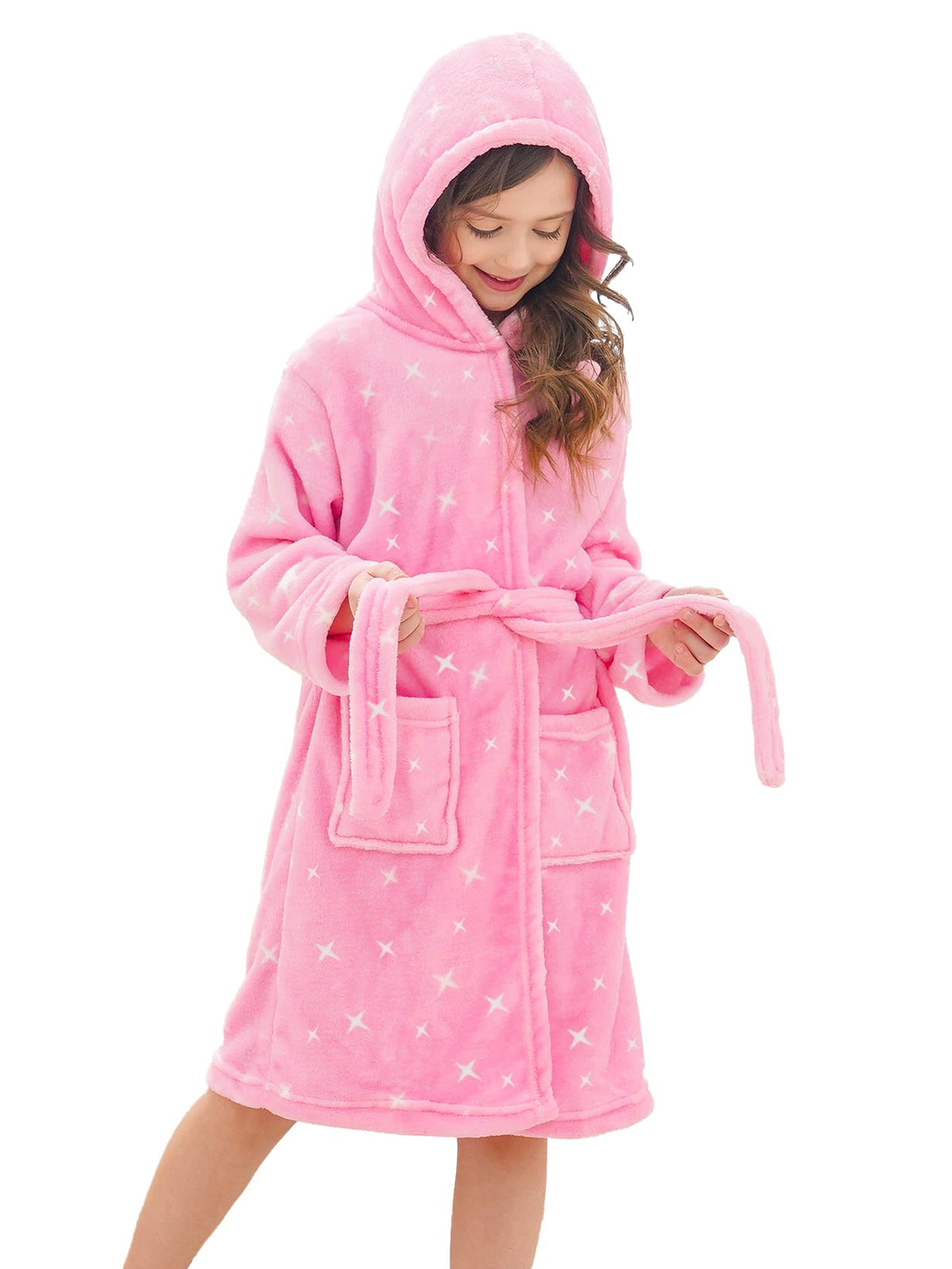 Doctor Unicorn Soft Hooded Rainbow Bathrobe Sleepwear for Girls