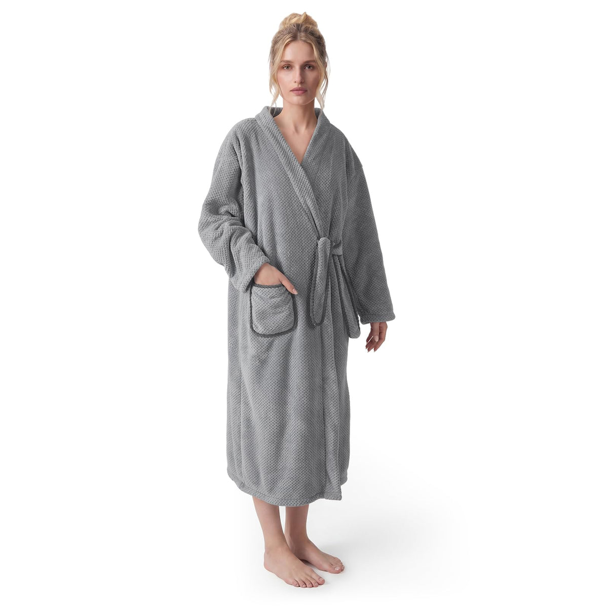 REDKISS Premium Womens Robe, Microfiber Long Bath Robe for Women, Lightweight Soft Women's Bathrobe