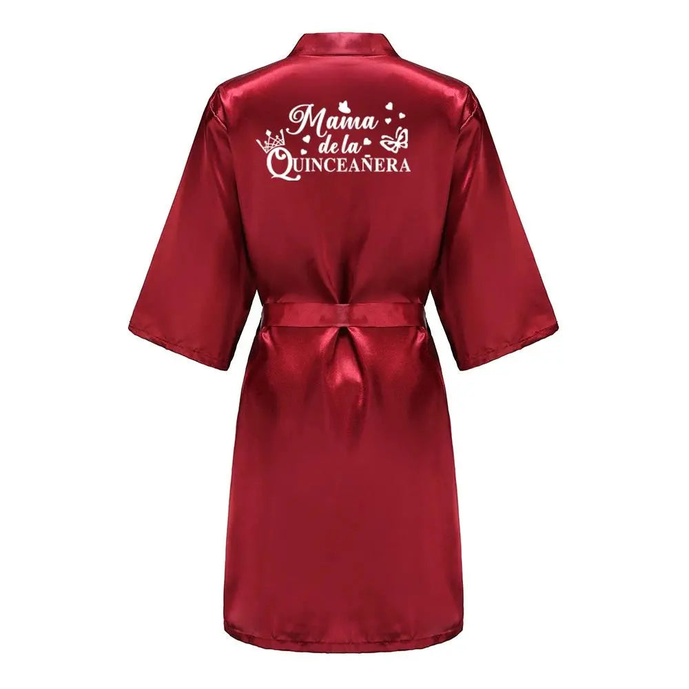 Mis Quince Años Bathrobe Mama de la Quinceañera Robe Woman Homewear Party Gift