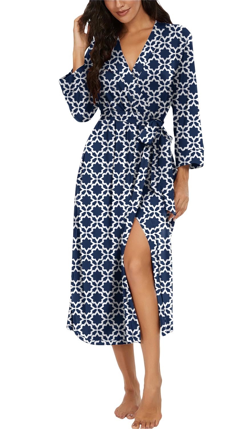 VINTATRE Robes for Women Long Knit Bathrobe XS-4XL