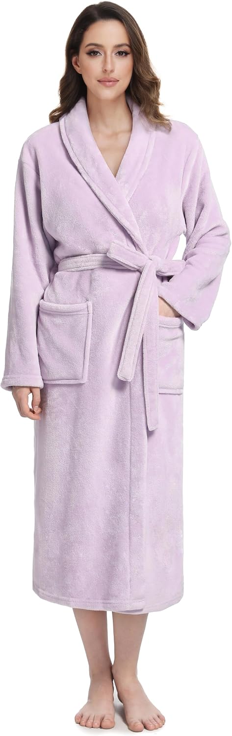 Fluffy Soft Robes for Women, Warm Fleece Womens Robe, Cozy Bathrobe