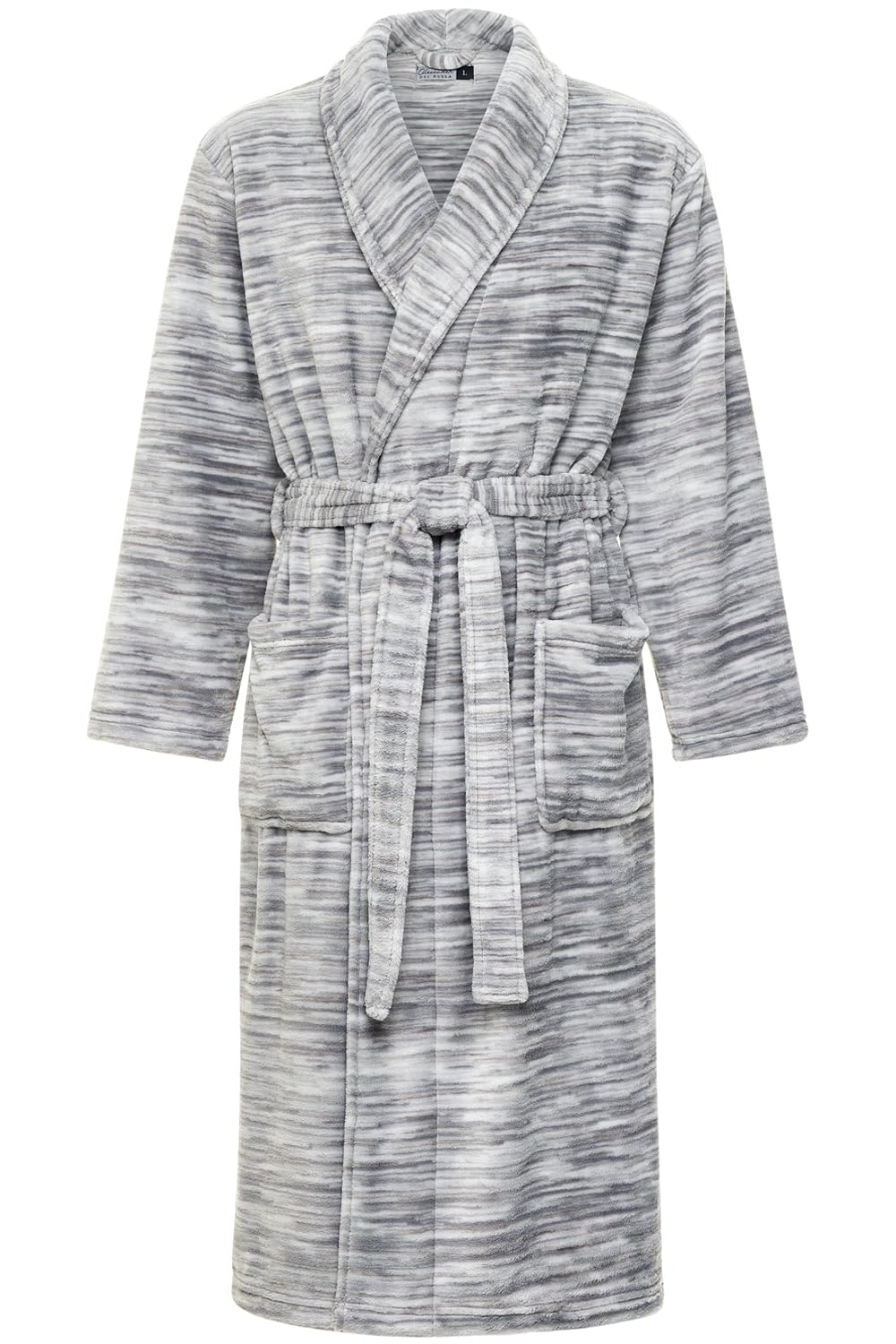 Men's Long Sleeve Lightweight Fleece Robe with Pockets, Bathrobe