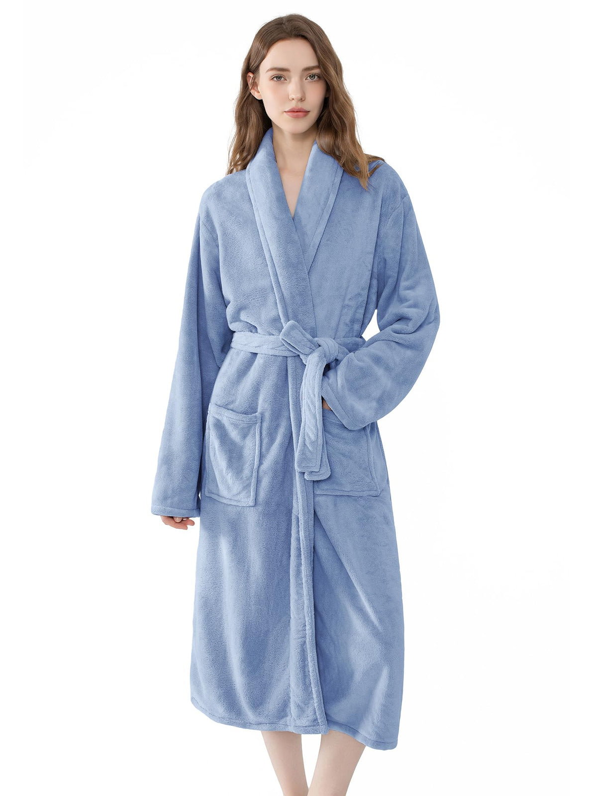 Soft Robe For Women，Warm Plush Bath Robes Female，Spa Towel After Shower Lightweight Long Bathrobe