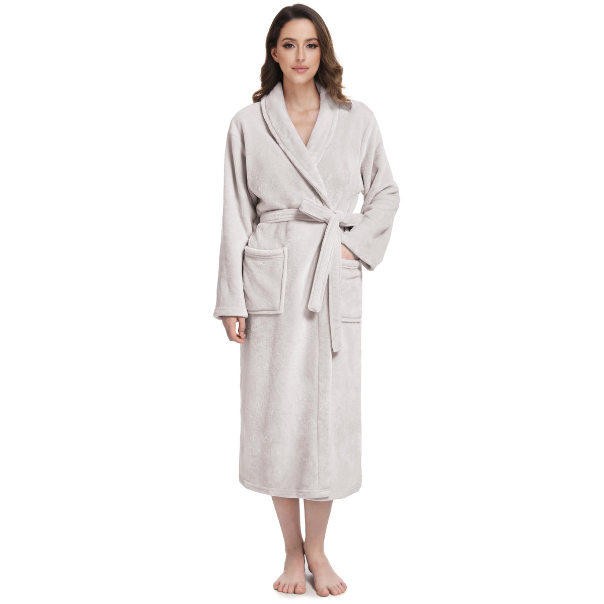 Fluffy Soft Robes for Women, Warm Fleece Womens Robe, Cozy Bathrobe