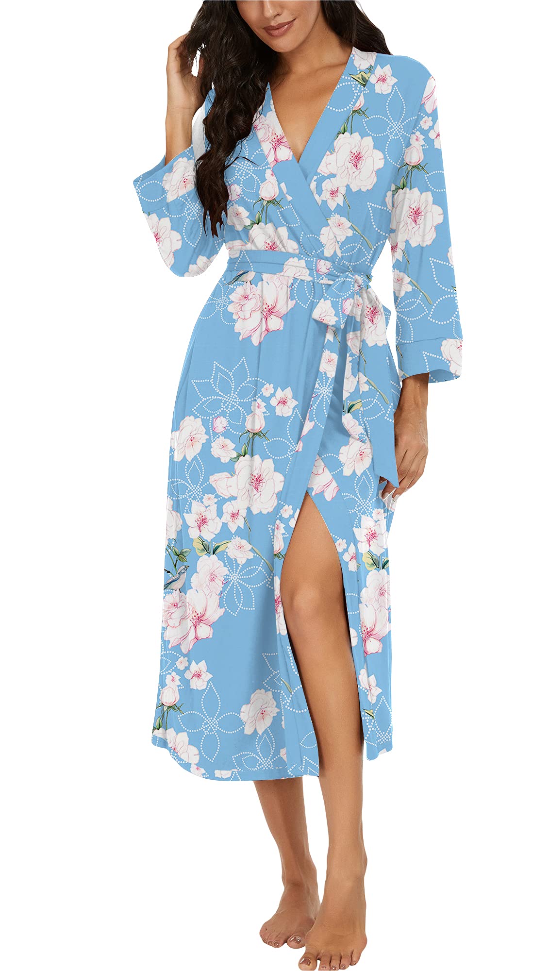 VINTATRE Robes for Women Long Knit Bathrobe XS-4XL