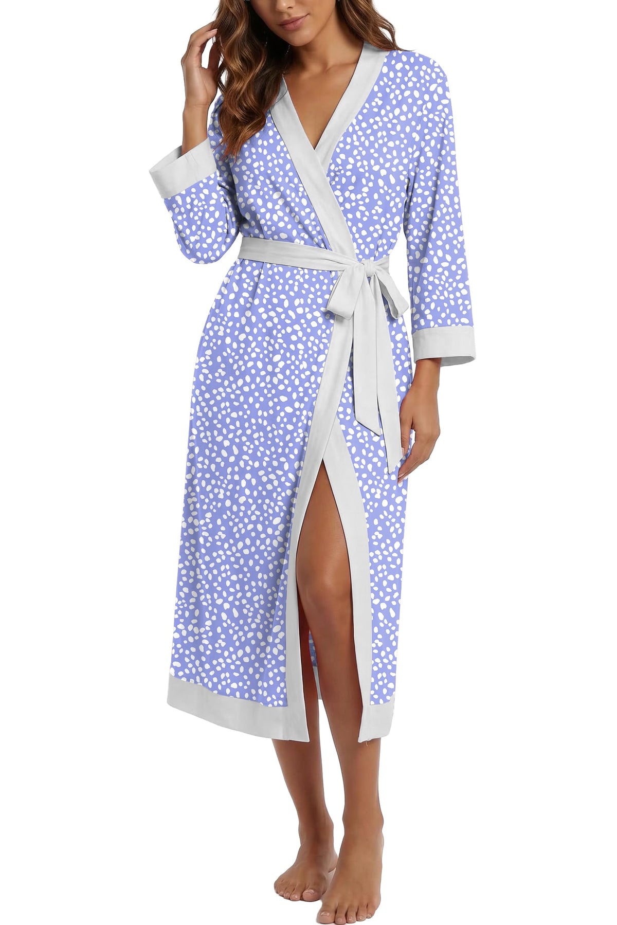 PrinStory Robes for Women Long Soft Robe Lightweight Bathrobe S-2XL