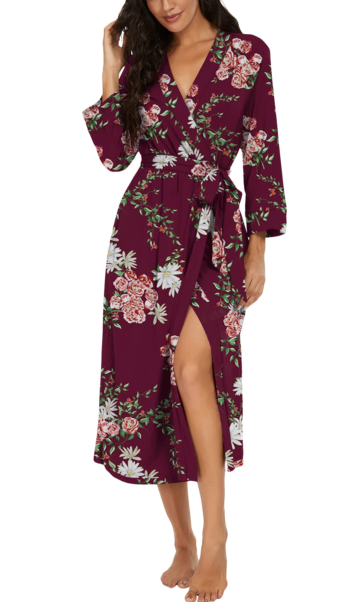 VINTATRE Robes for Women Long Knit Bathrobe XS-4XL