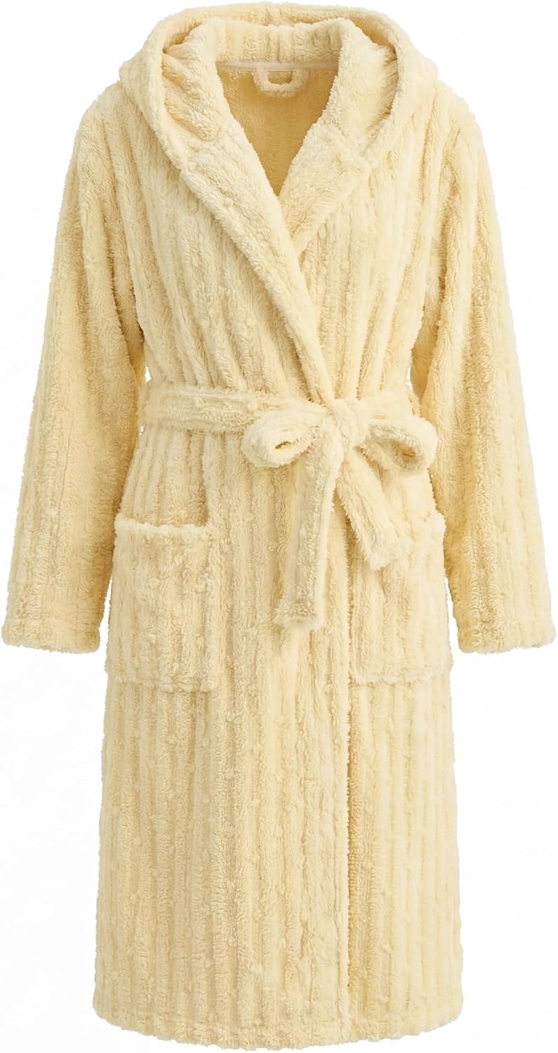 HEARTNICE Women Fuzzy Soft Long Hooded Warm Robes