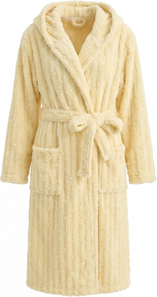 HEARTNICE Women Fuzzy Soft Long Hooded Warm Robes