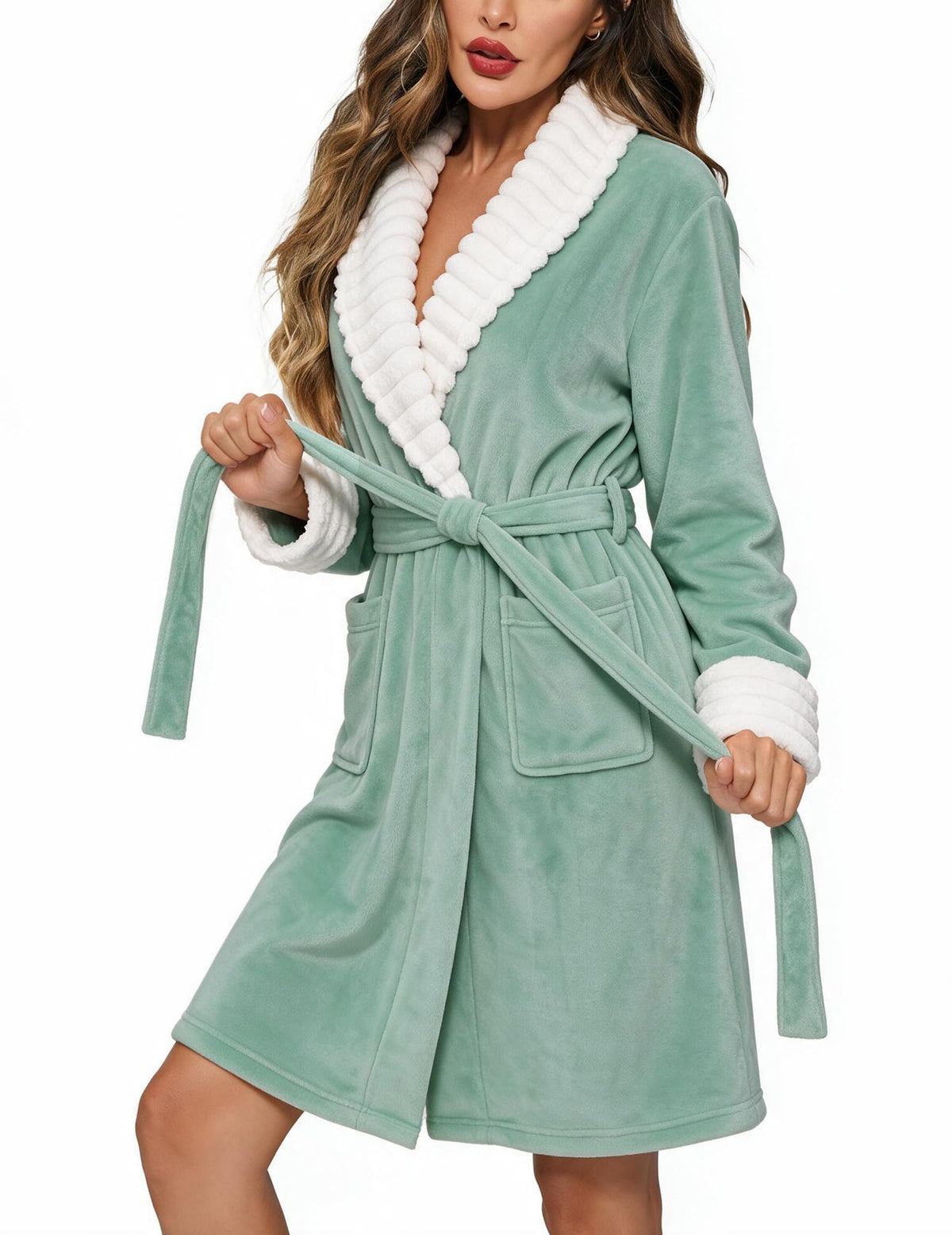 Ekouaer Soft Robes for Women Fluffy,Warm Fleece Robe,Cozy Plush Bathrobe