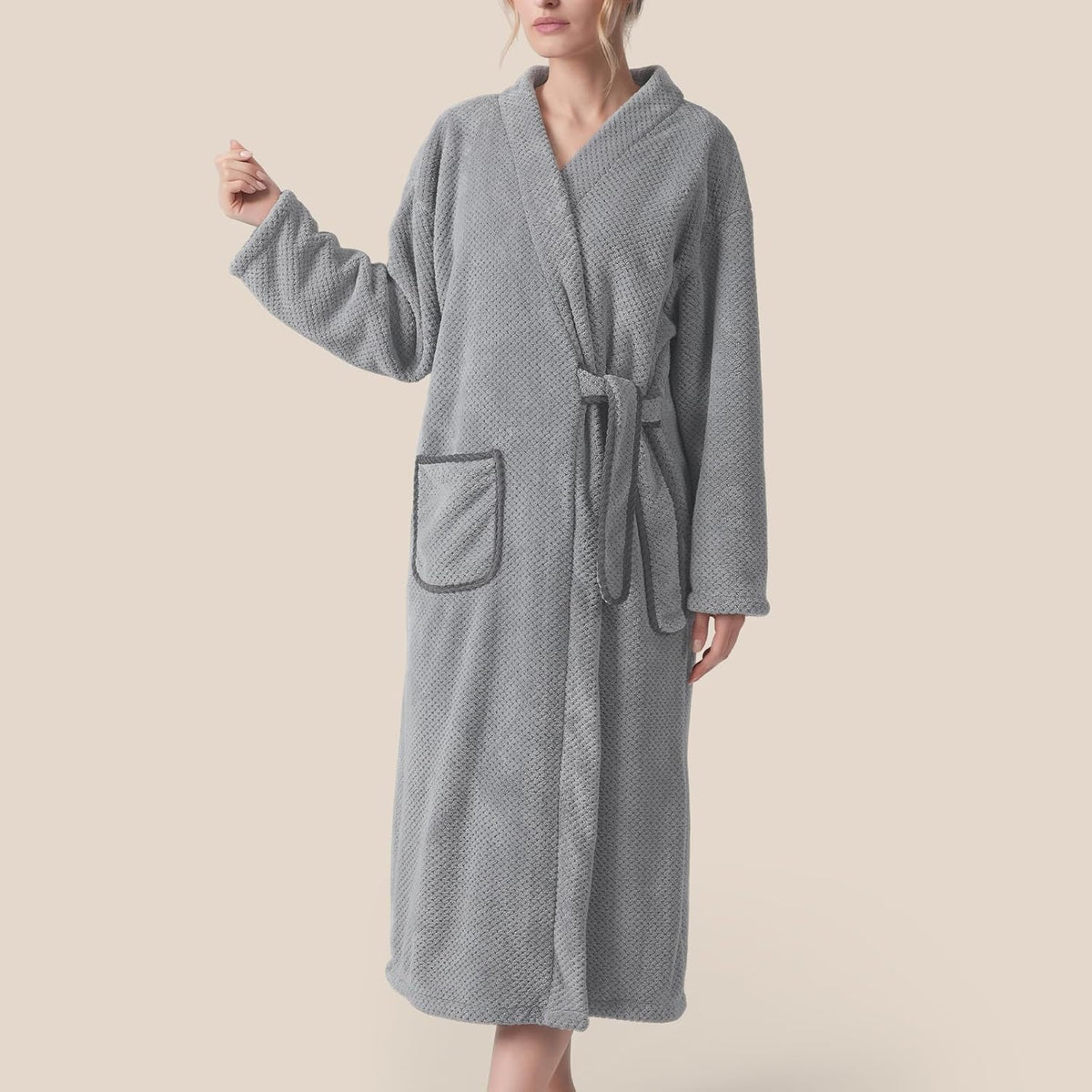 REDKISS Premium Womens Robe, Microfiber Long Bath Robe for Women, Lightweight Soft Women's Bathrobe