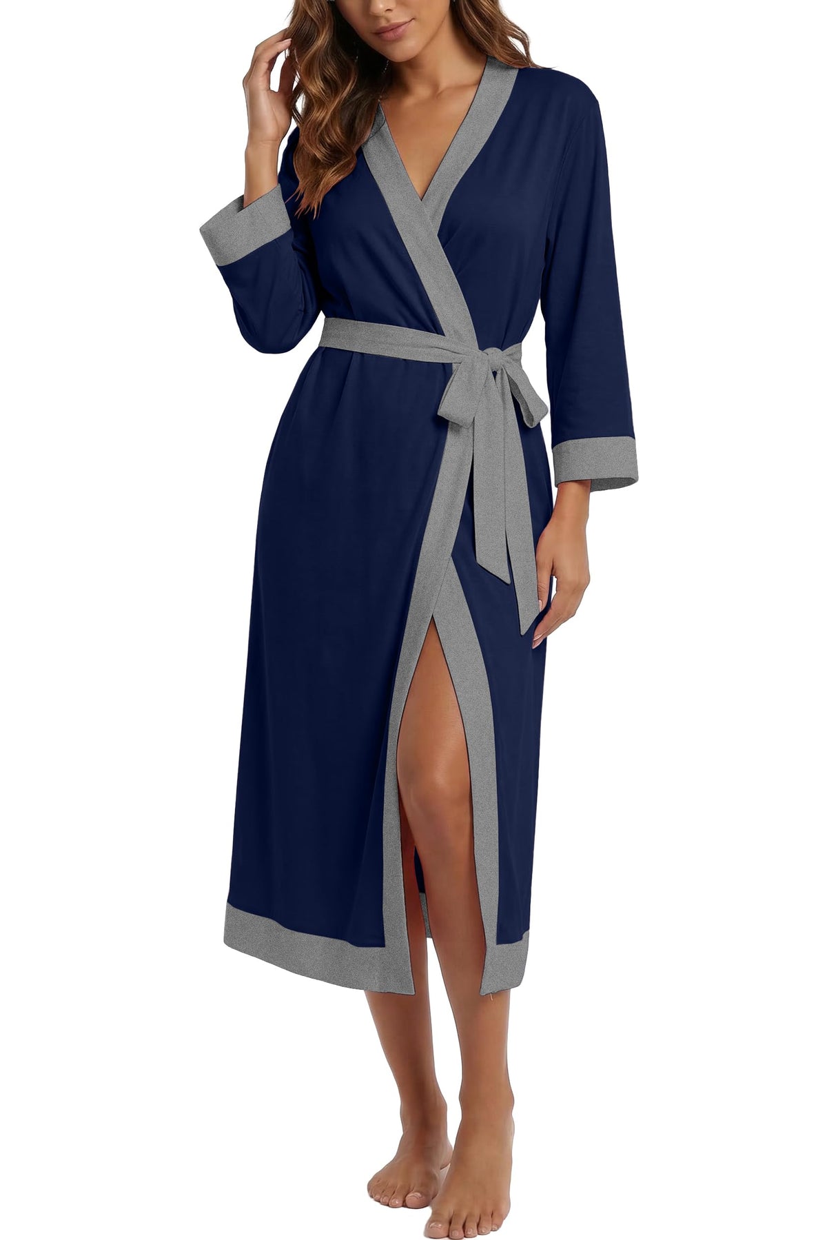 PrinStory Robes for Women Long Soft Robe Lightweight Bathrobe S-2XL