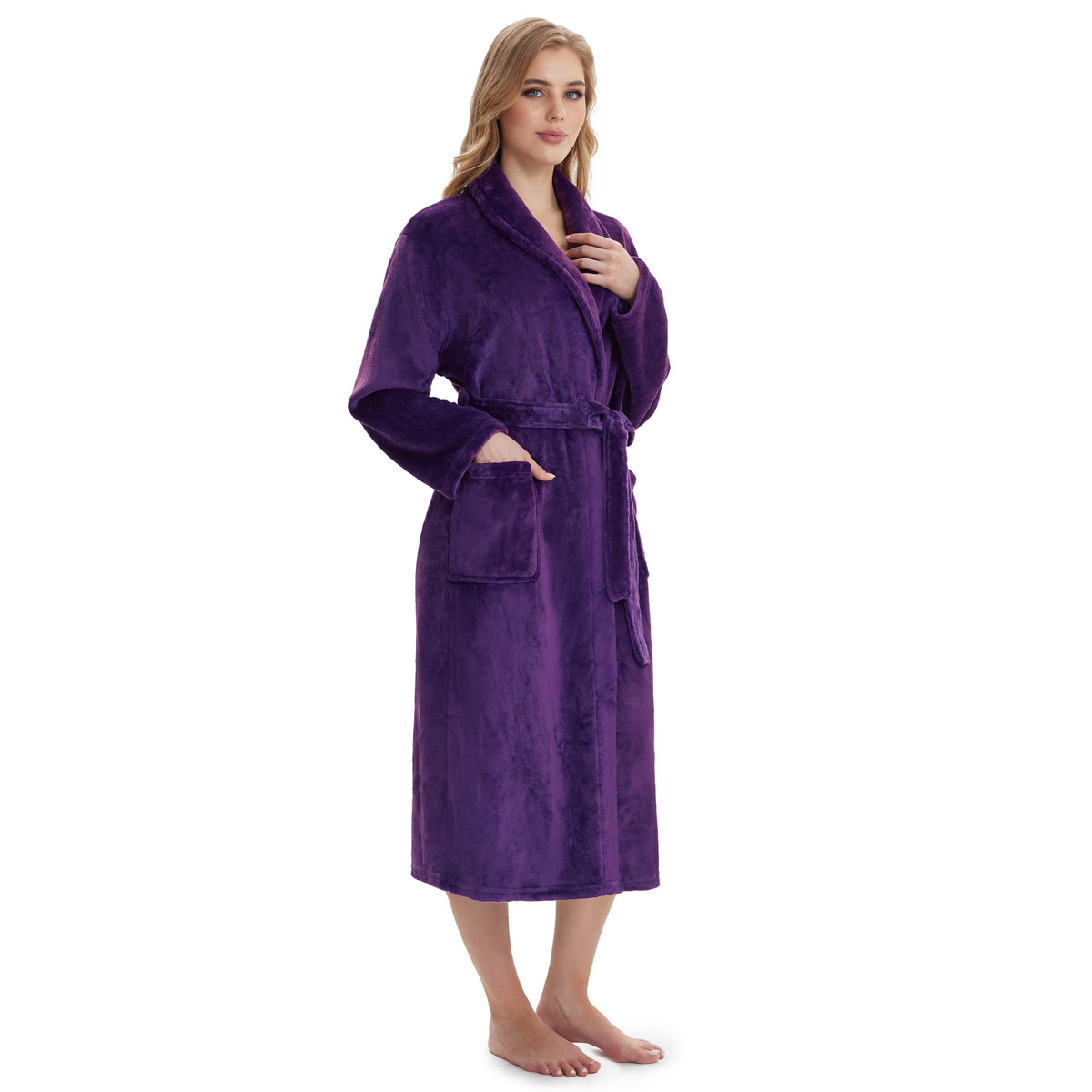 Fluffy Soft Robes for Women, Warm Fleece Womens Robe, Cozy Bathrobe