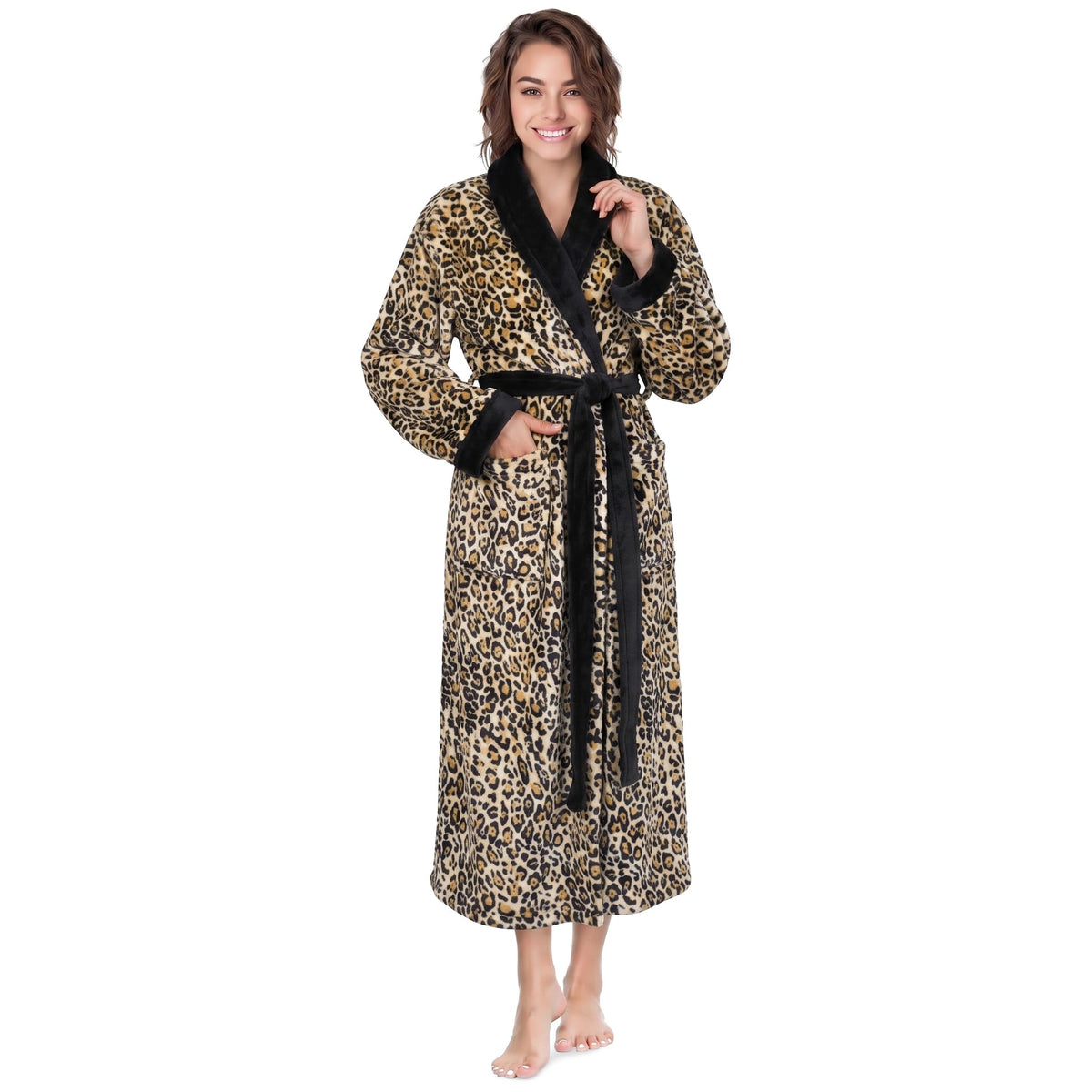 PAVILIA Womens Robe Fleece Plush Soft, Fluffy Fuzzy Cozy Warm Bathrobe