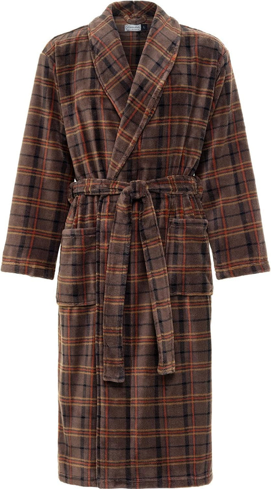 Men's Long Sleeve Lightweight Fleece Robe with Pockets, Bathrobe