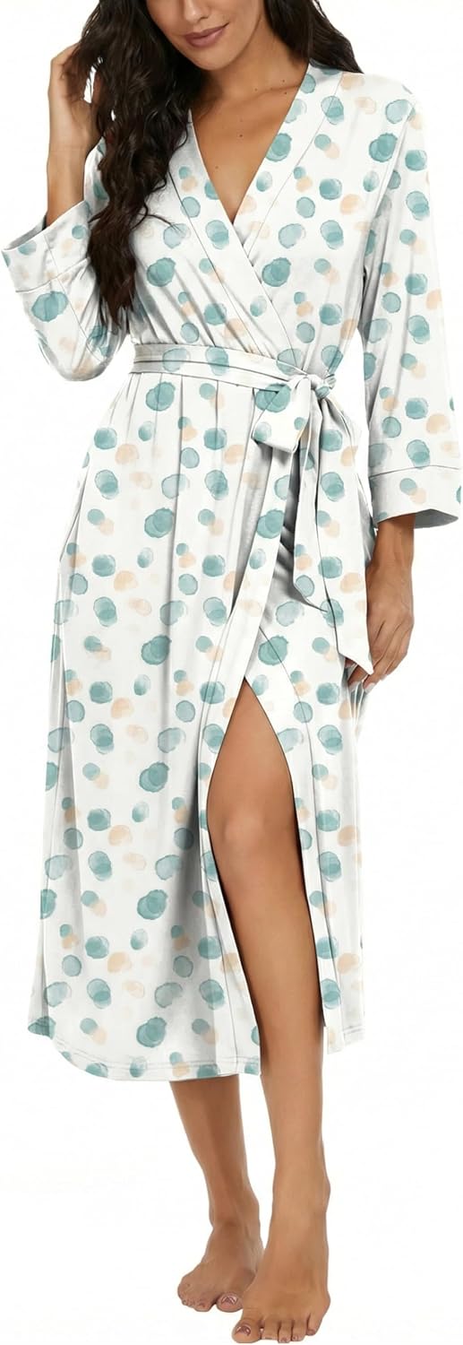 VINTATRE Robes for Women Long Knit Bathrobe XS-4XL