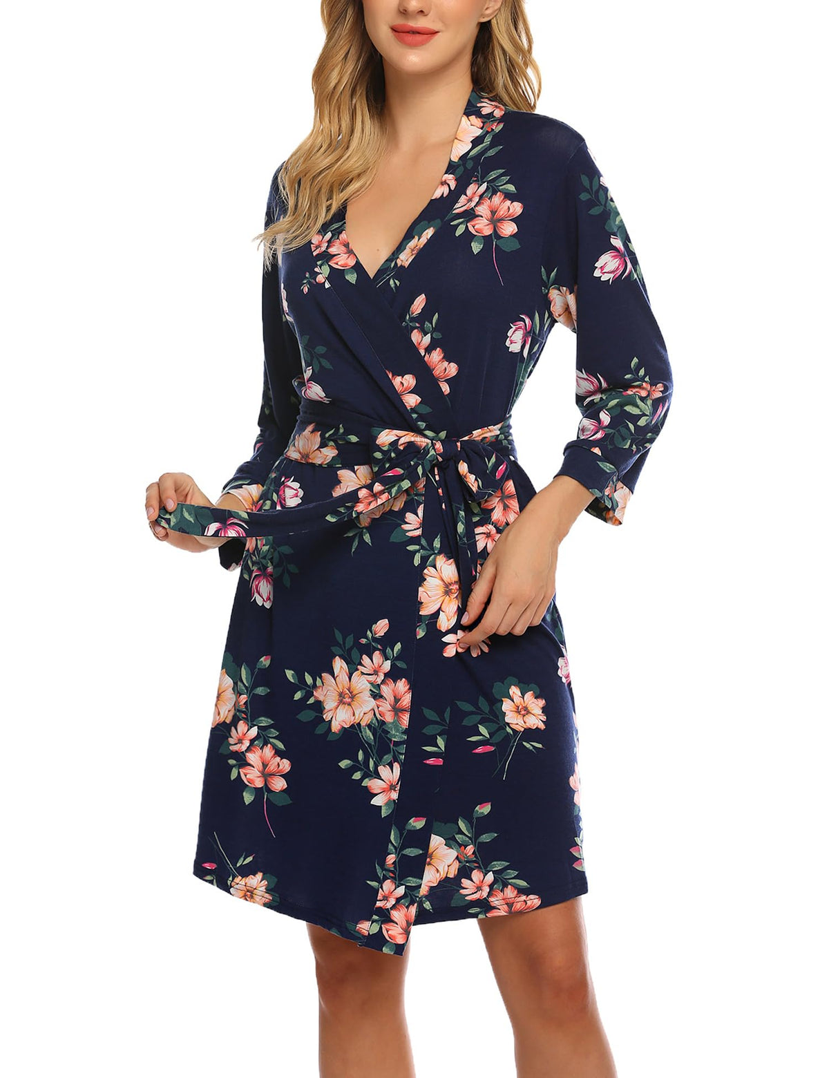 HOTOUCH Womens Robe Lightweight Short Knit Bathrobe Soft Ladies Sleepwear