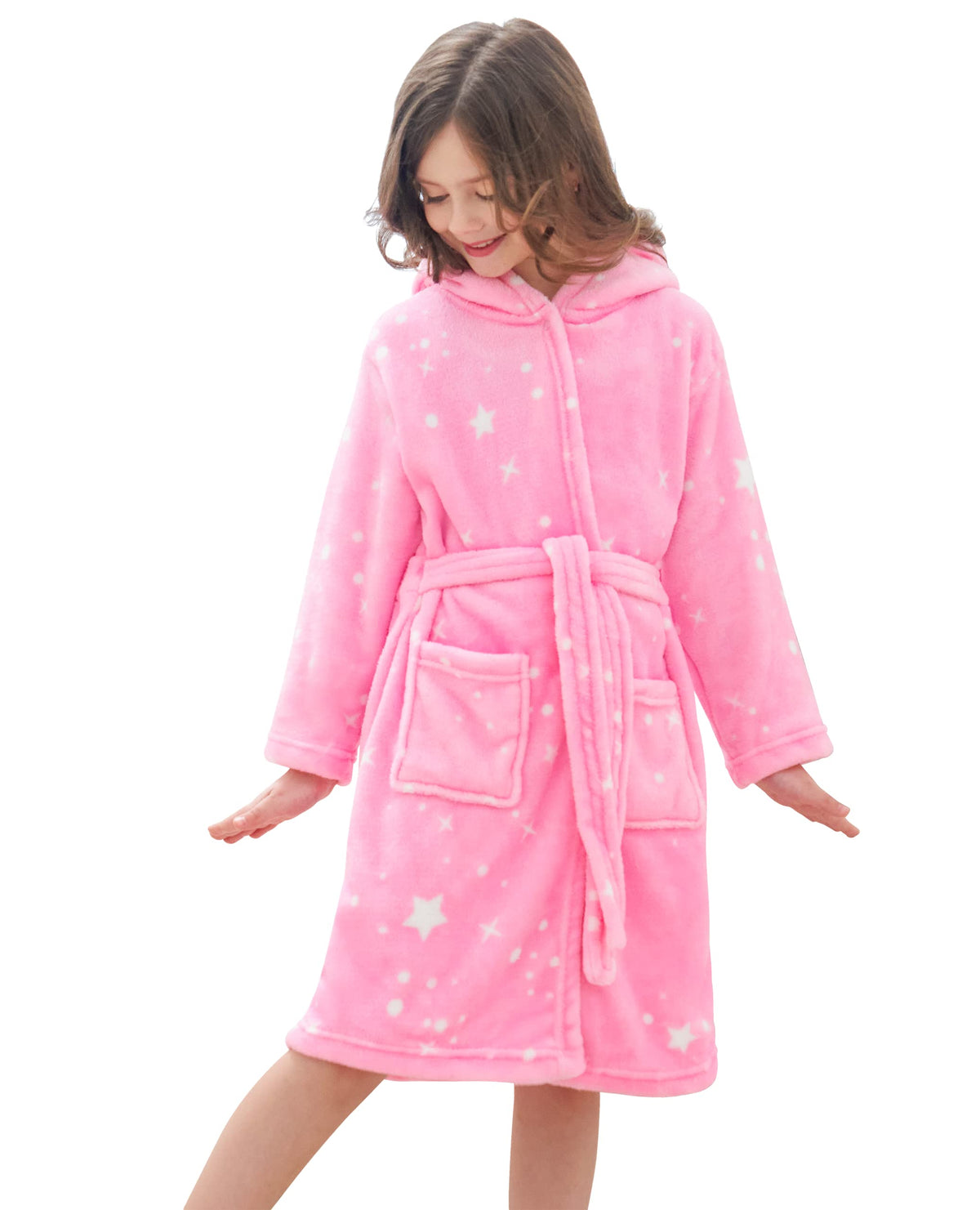 Doctor Unicorn Soft Hooded Rainbow Bathrobe Sleepwear for Girls