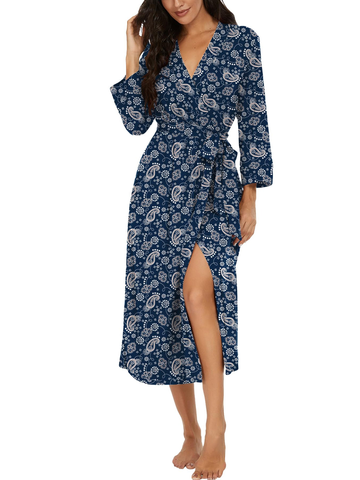 VINTATRE Robes for Women Long Knit Bathrobe XS-4XL