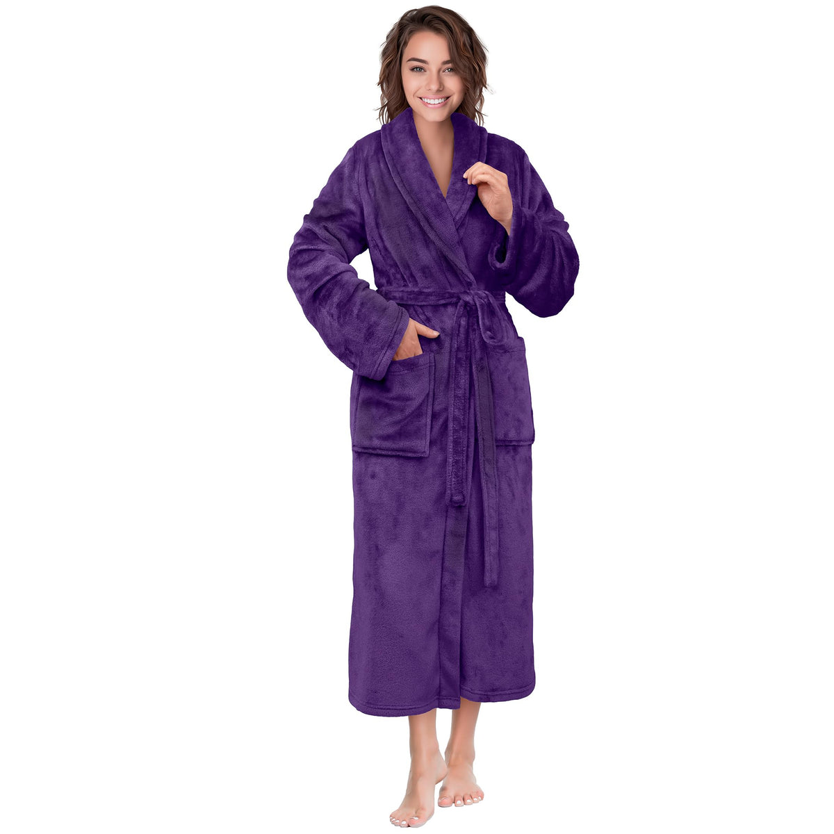 PAVILIA Womens Robe Fleece Plush Soft, Fluffy Fuzzy Cozy Warm Bathrobe