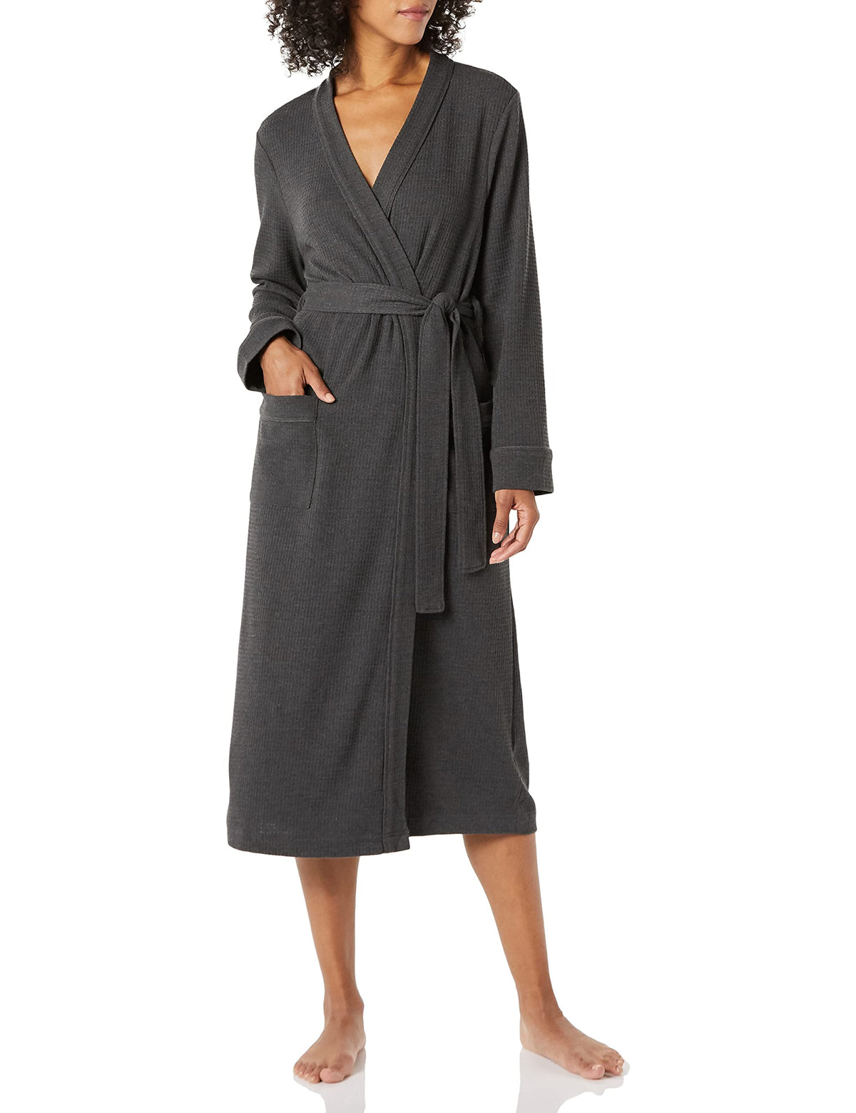 Amazon Essentials Women's Lightweight Waffle Bath Robe (Available in Plus Size)