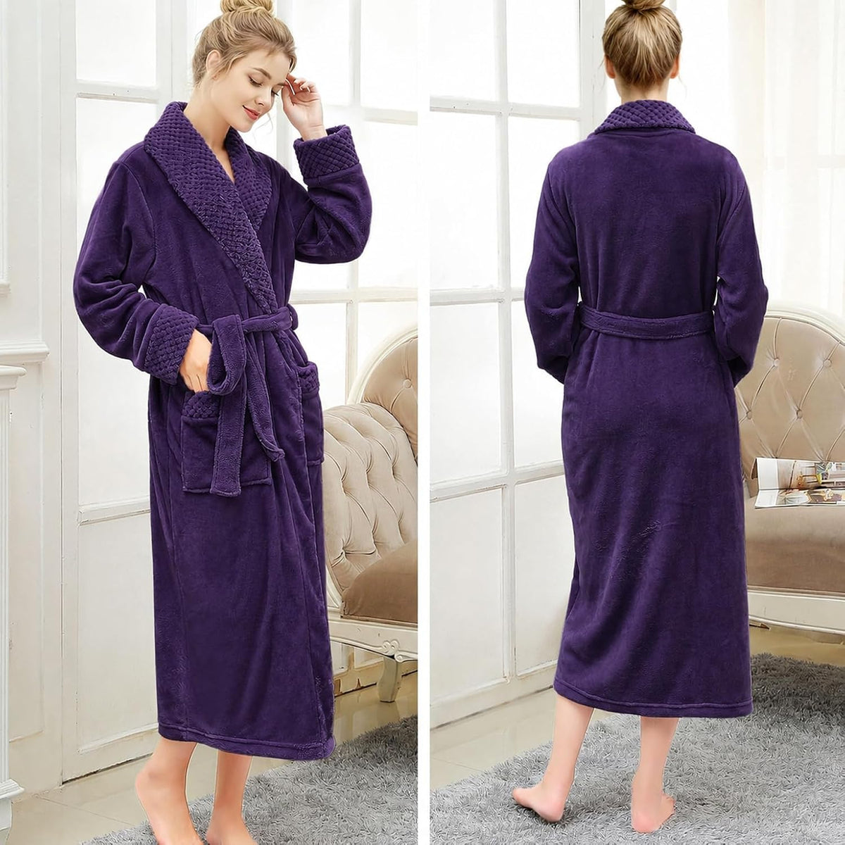 Premium Long Robes for Women: Warm Super Plush Soft Fleece Bathrobes