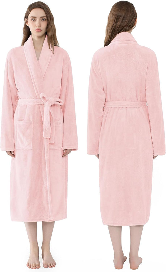 Soft Robe For Women,Warm Plush Bath Robes Female,Spa Towel After Shower Lightweight Long Bathrobe