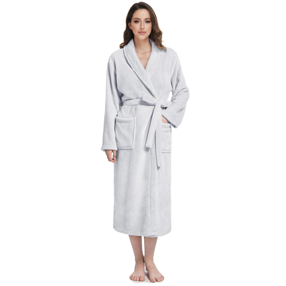 Fluffy Soft Robes for Women, Warm Fleece Womens Robe, Cozy Bathrobe