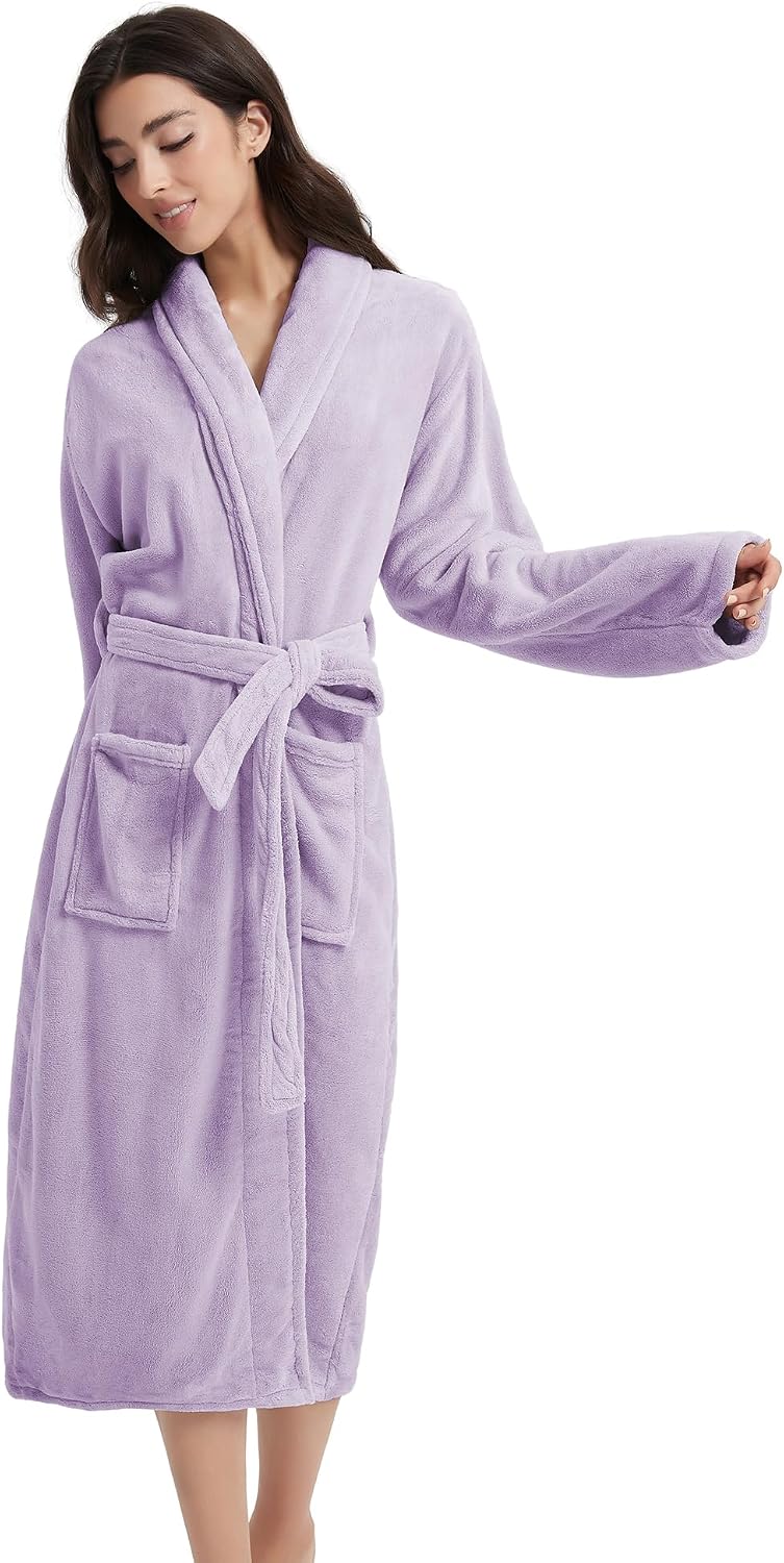 Plush Bath Robes For Women After Shower,Soft Long Towel Robe,Quick Dry&Warm Womens Bathrobe