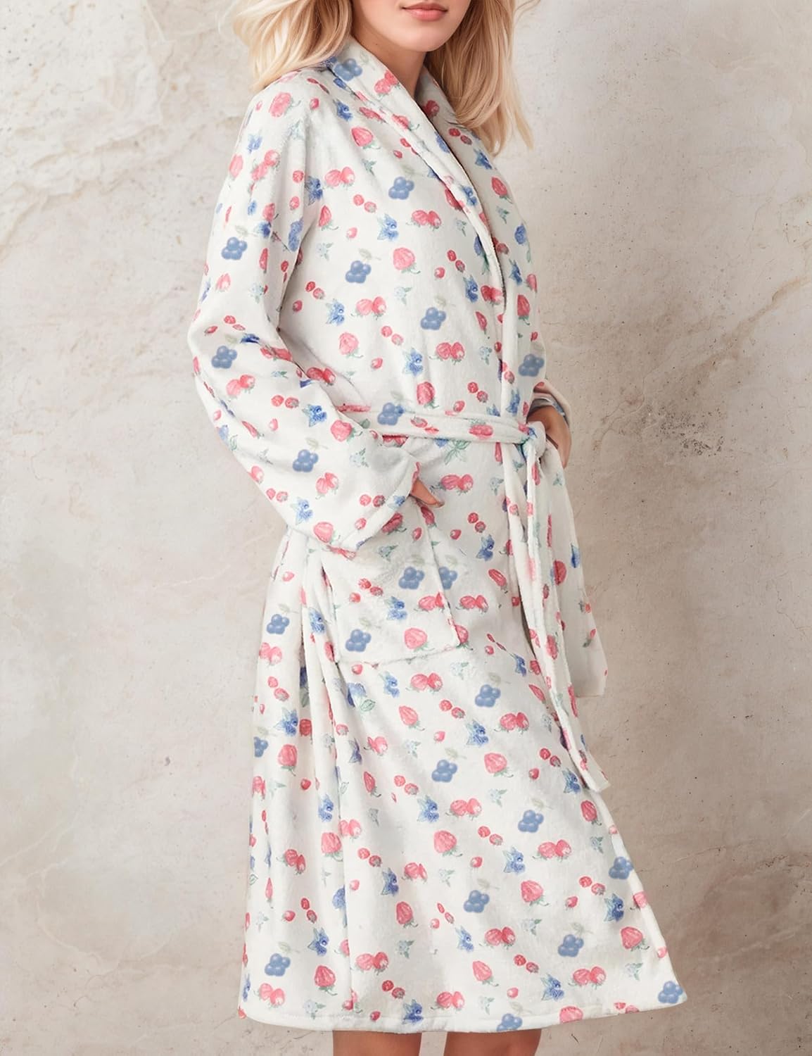 Cute Fruit Robe for Women Soft Lightweight Fall Winter Bathrobe