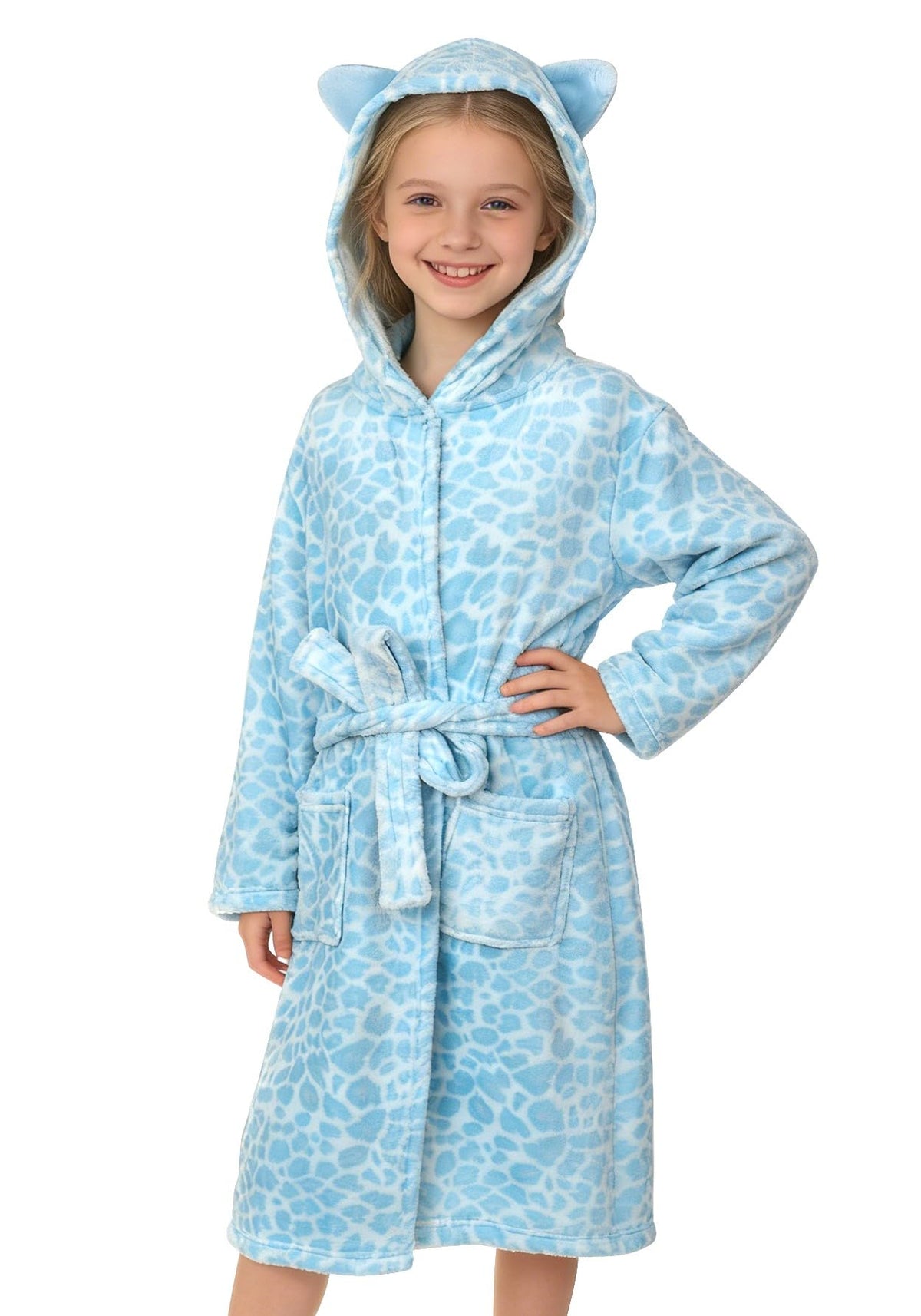 Doctor Unicorn Soft Hooded Rainbow Bathrobe Sleepwear for Girls