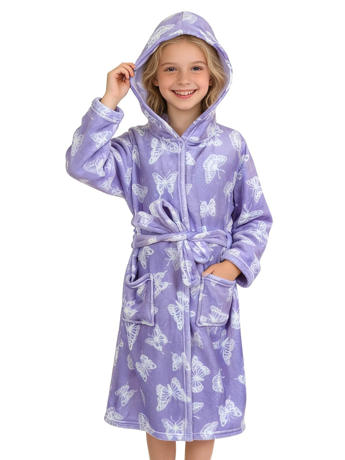 Doctor Unicorn Soft Hooded Rainbow Bathrobe Sleepwear for Girls