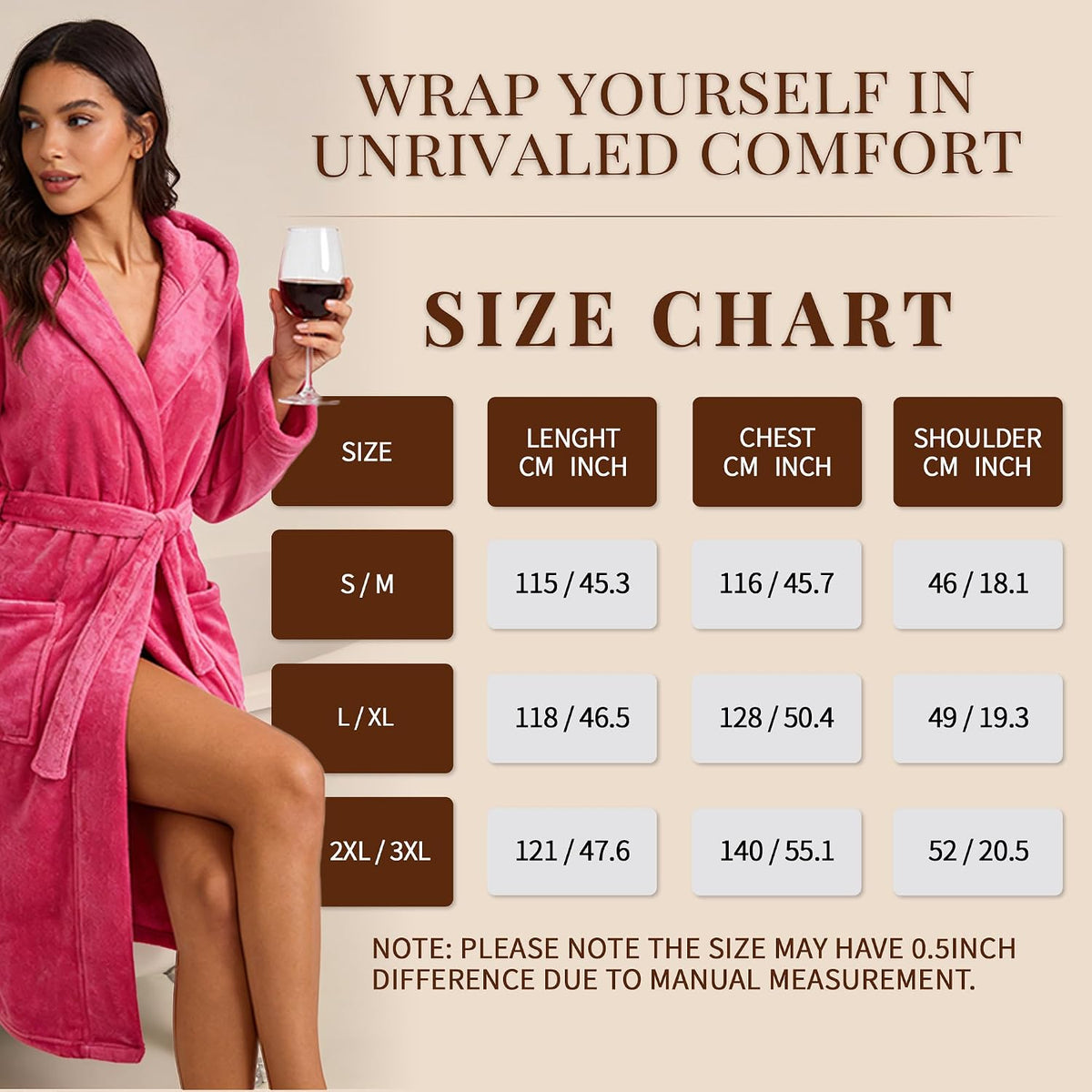 HEARTNICE Womens Hooded Fleece Robe, Soft Bathrobe for Womens, Cute Long House Coat