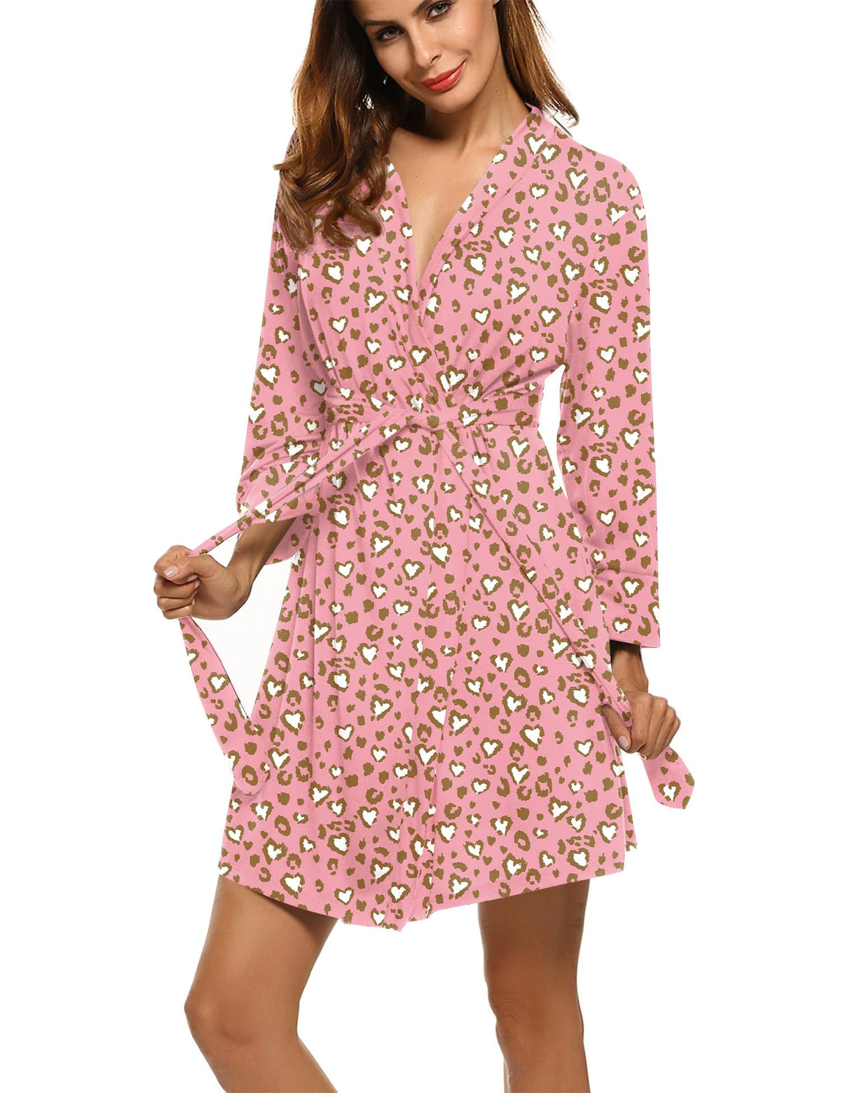 HOTOUCH Womens Robe Lightweight Short Knit Bathrobe Soft Ladies Sleepwear