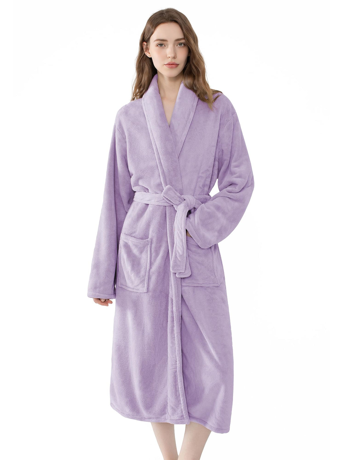 Soft Robe For Women，Warm Plush Bath Robes Female，Spa Towel After Shower Lightweight Long Bathrobe