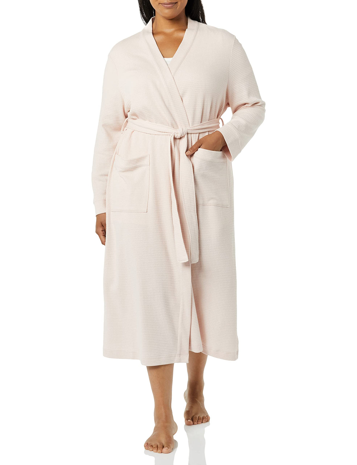 Amazon Essentials Women's Lightweight Waffle Bath Robe (Available in Plus Size)
