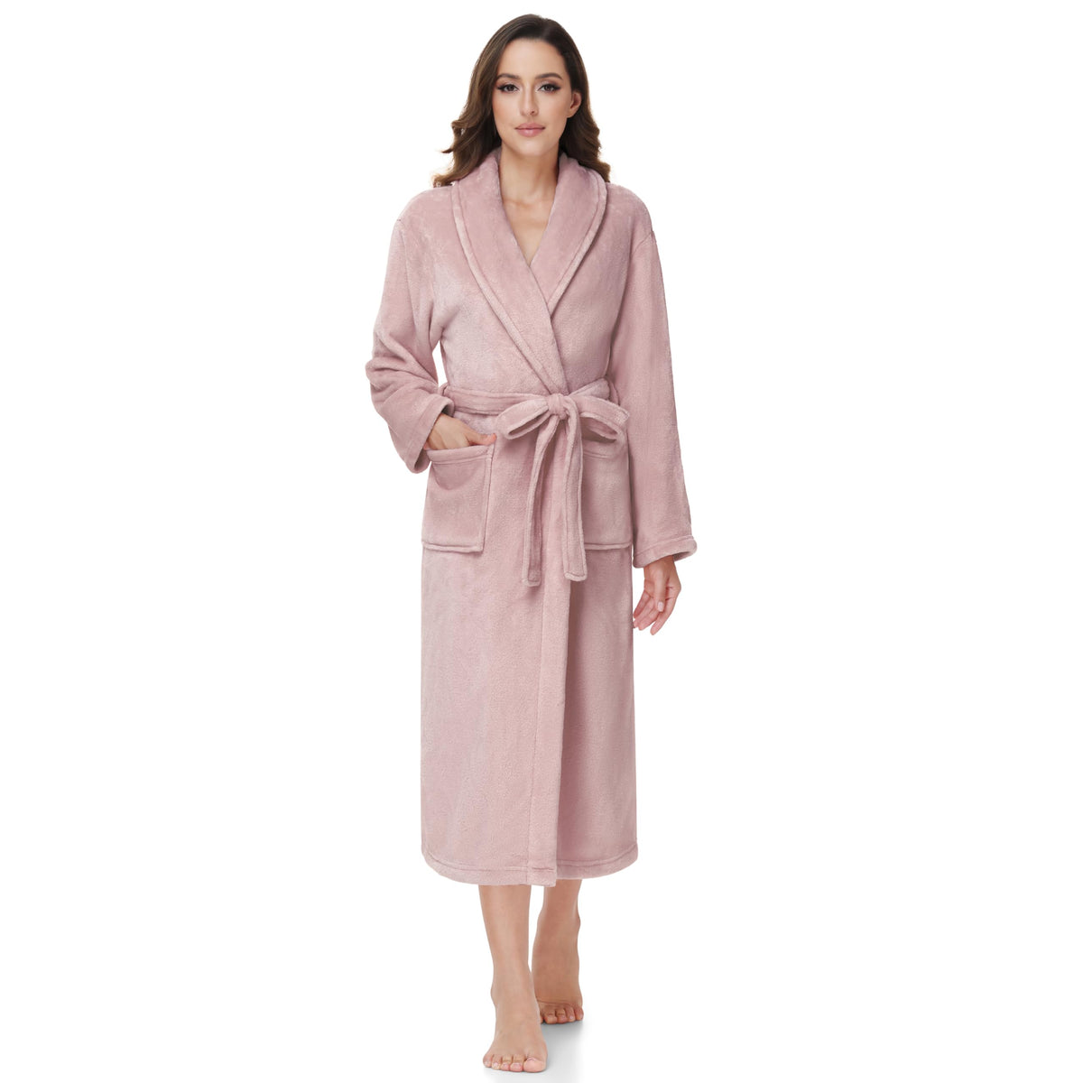 Fluffy Soft Robes for Women, Warm Fleece Womens Robe, Cozy Bathrobe