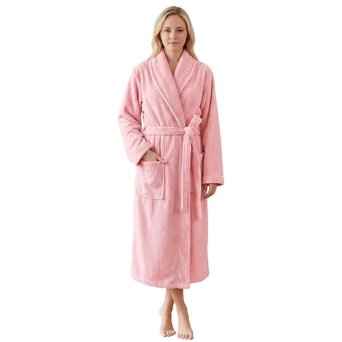 PJGGZ Women's Shawl Collar Bathrobe, Soft Long Towel Robes for Women - Super Absorbent Quick Dry yet Warm