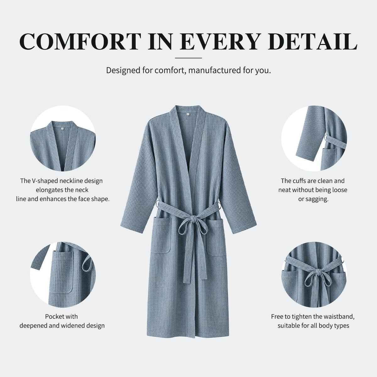 Soft Cotton Lightweight Waffle Robe