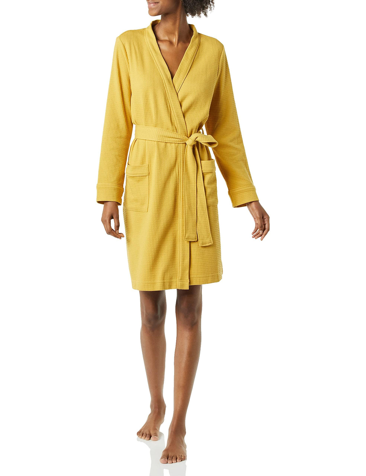 Amazon Essentials Women's Lightweight Waffle Bath Robe (Available in Plus Size)