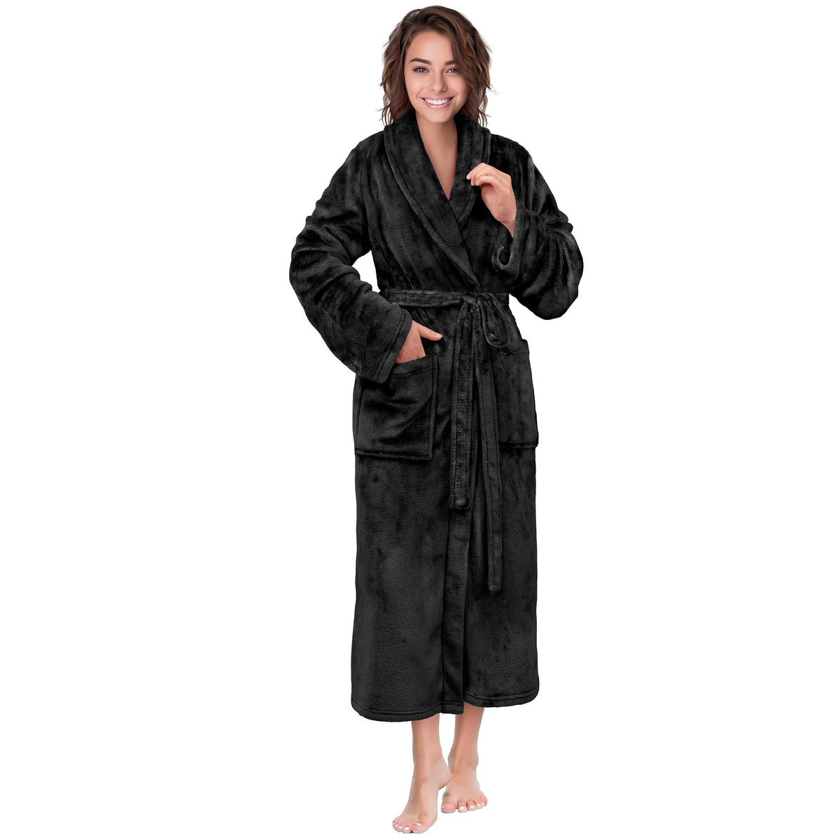 PAVILIA Womens Robe Fleece Plush Soft, Fluffy Fuzzy Cozy Warm Bathrobe