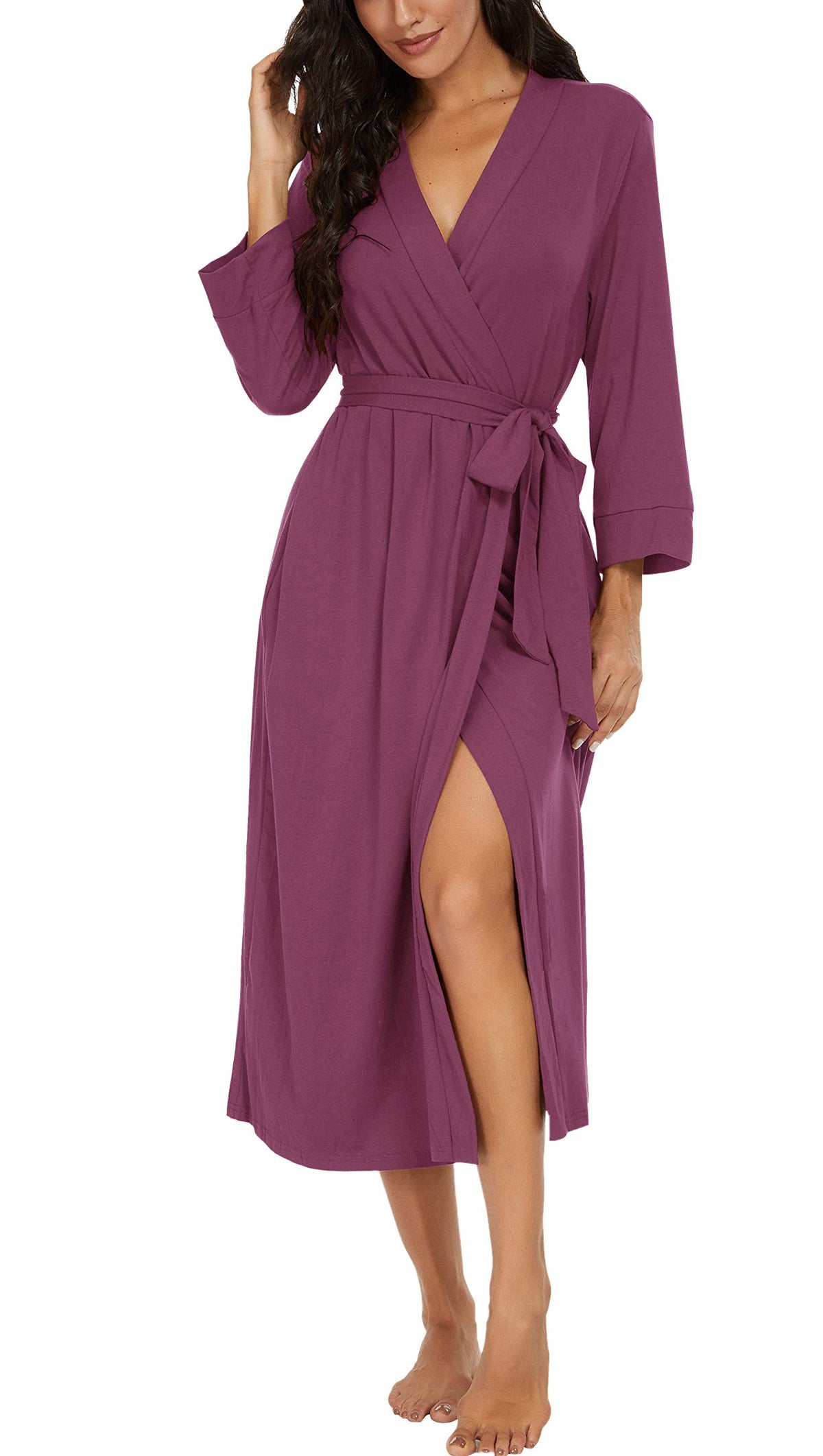 VINTATRE Robes for Women Long Knit Bathrobe XS-4XL