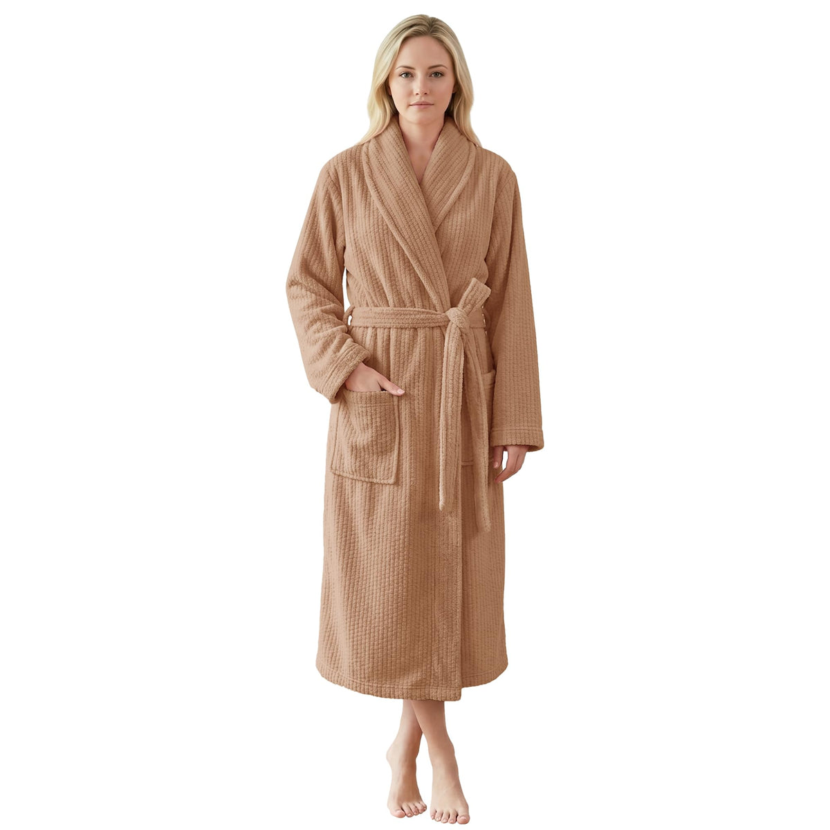 PJGGZ Women's Shawl Collar Bathrobe, Soft Long Towel Robes for Women - Super Absorbent Quick Dry yet Warm