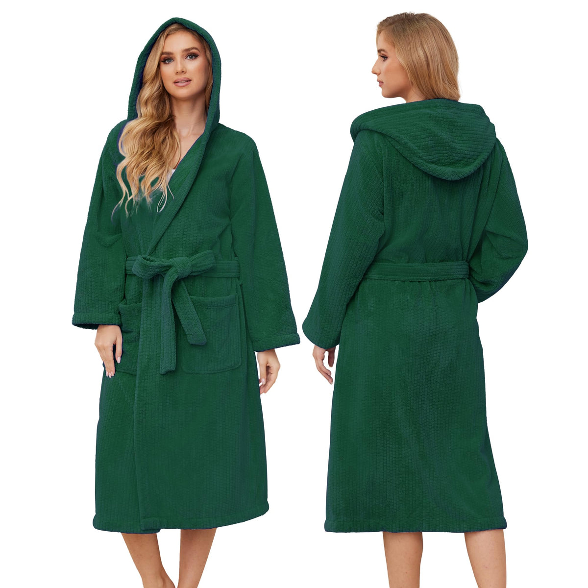 PJGGZ Hooded Bathrobes for Women, Soft Long Towel Robes for Women - Quick Dry yet Warm