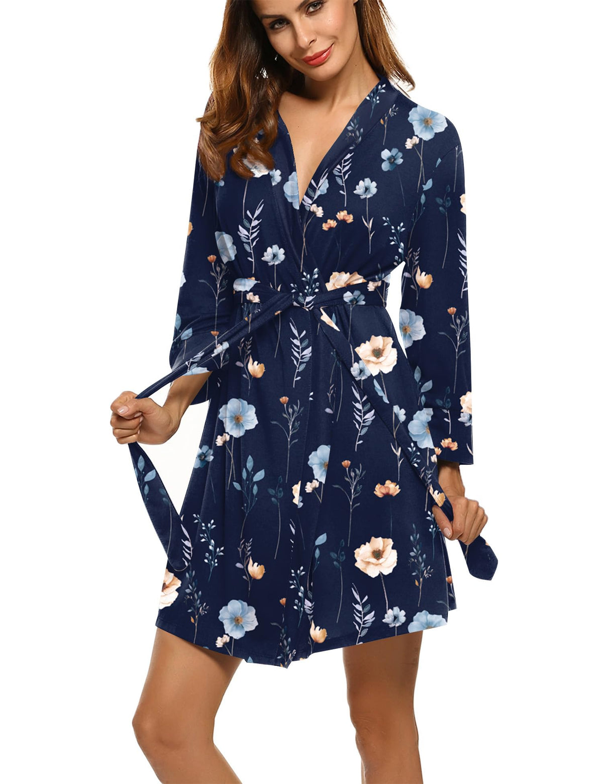 HOTOUCH Womens Robe Lightweight Short Knit Bathrobe Soft Ladies Sleepwear