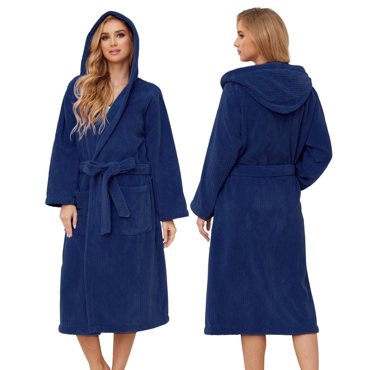 PJGGZ Hooded Bathrobes for Women, Soft Long Towel Robes for Women - Quick Dry yet Warm