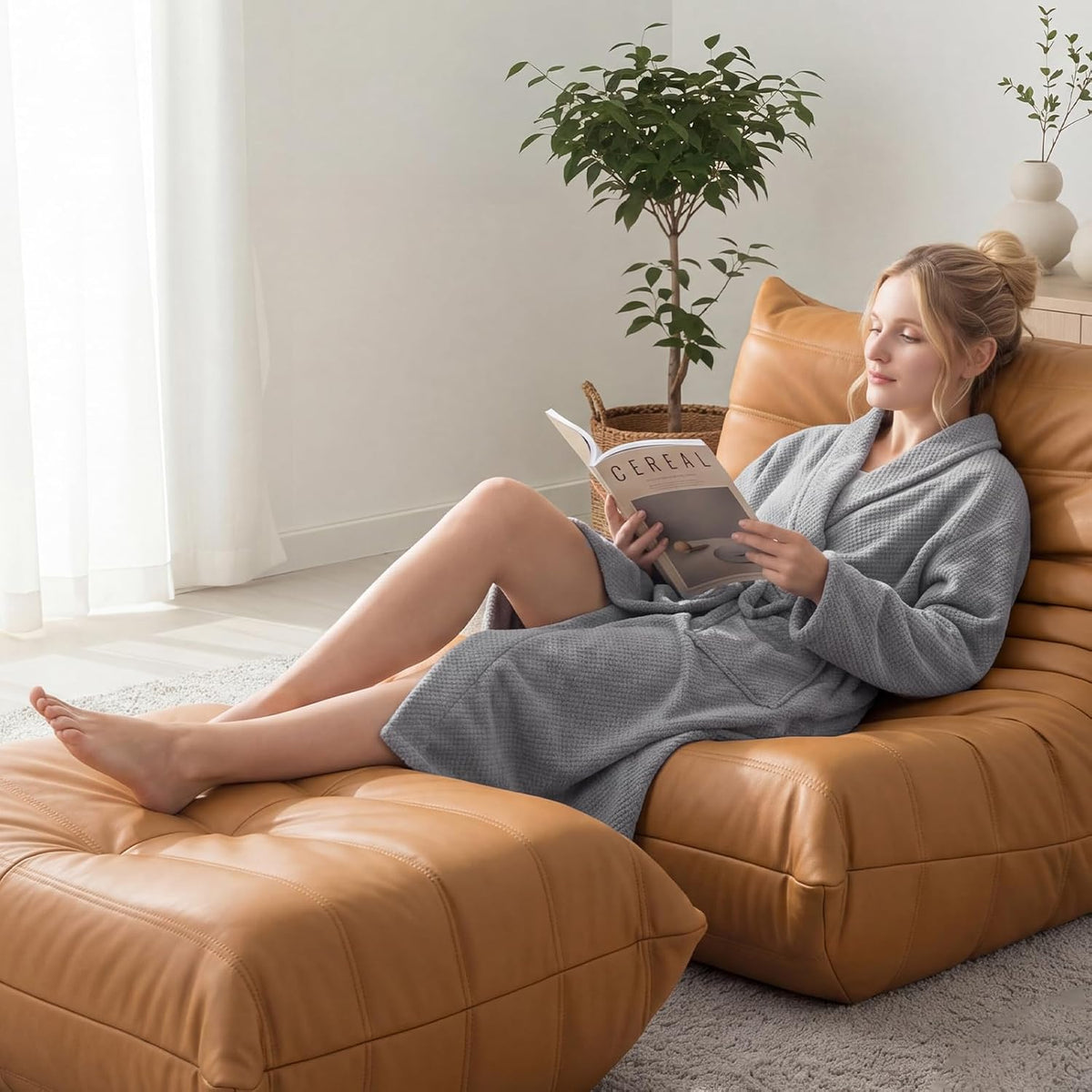 REDKISS Premium Womens Robe, Microfiber Long Bath Robe for Women, Lightweight Soft Women's Bathrobe