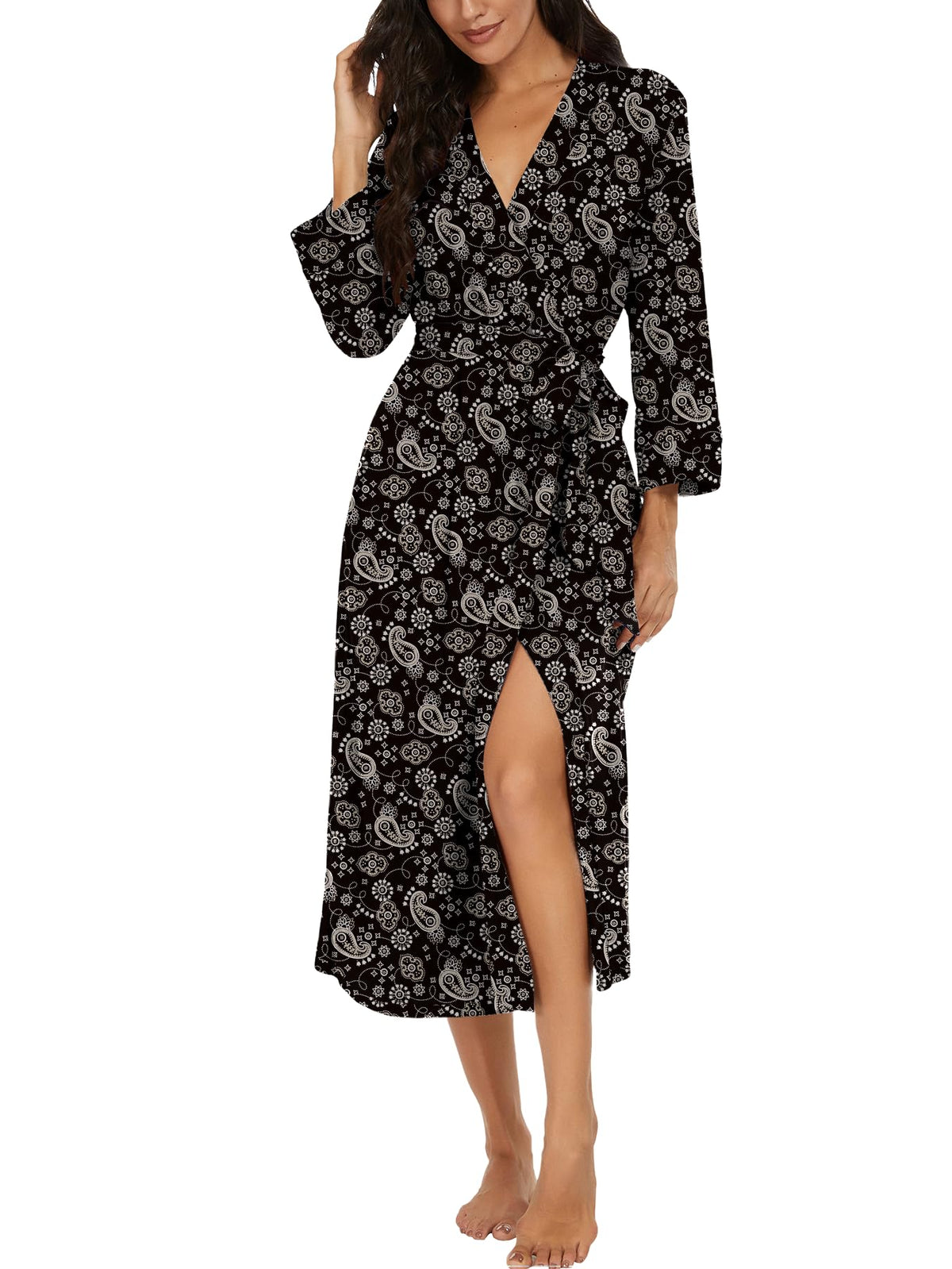 VINTATRE Robes for Women Long Knit Bathrobe XS-4XL