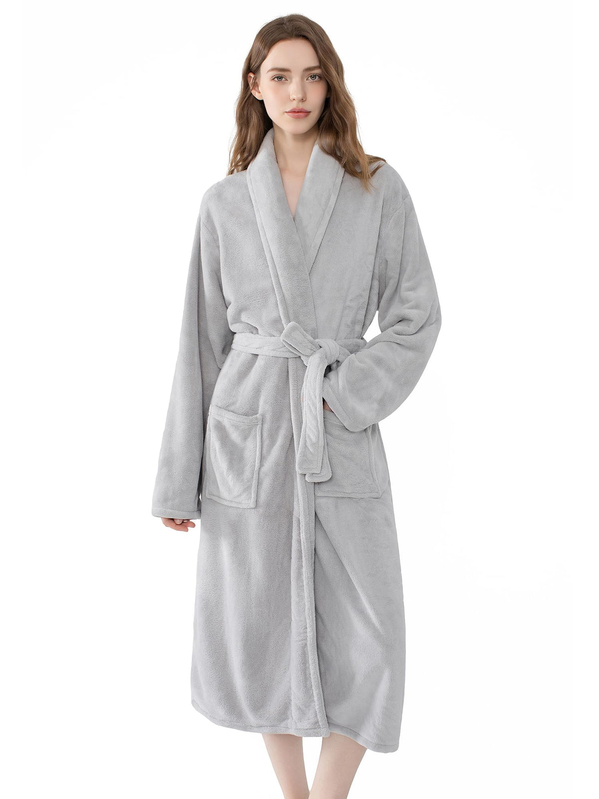 Soft Robe For Women，Warm Plush Bath Robes Female，Spa Towel After Shower Lightweight Long Bathrobe