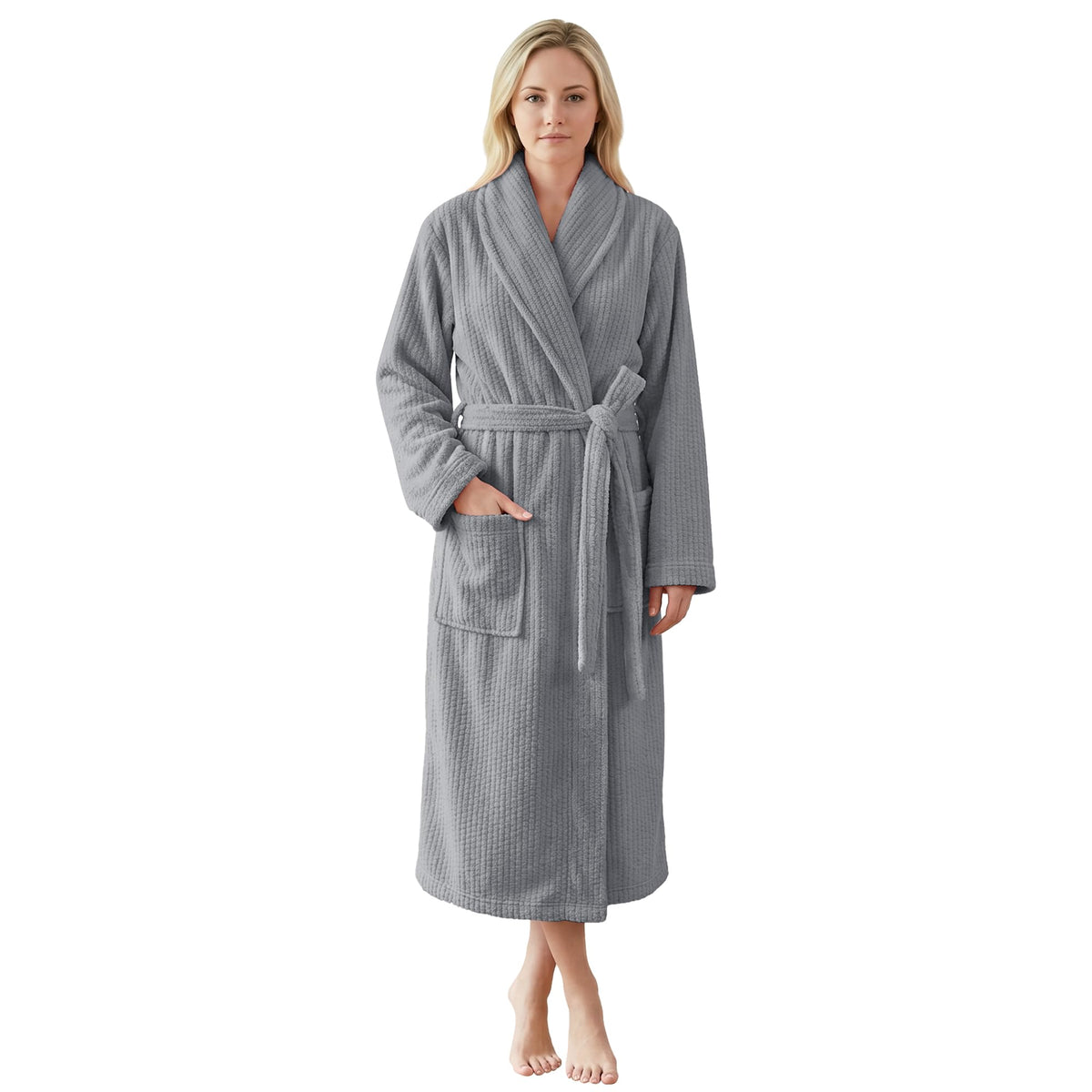 PJGGZ Women's Shawl Collar Bathrobe, Soft Long Towel Robes for Women - Super Absorbent Quick Dry yet Warm